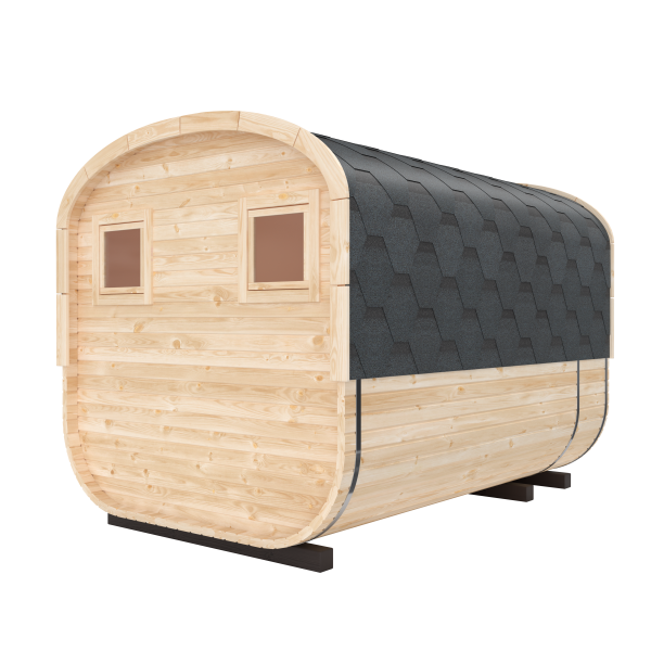 Fasssauna / Gartensauna / Banja / Quadro 3,0 m mit Balkon